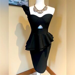 BRAND NEW Elegant One Shoulder Black Dress